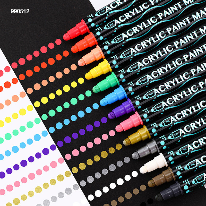 990512 ACRYLIC DUAL TIP MARKER 12 COLOR