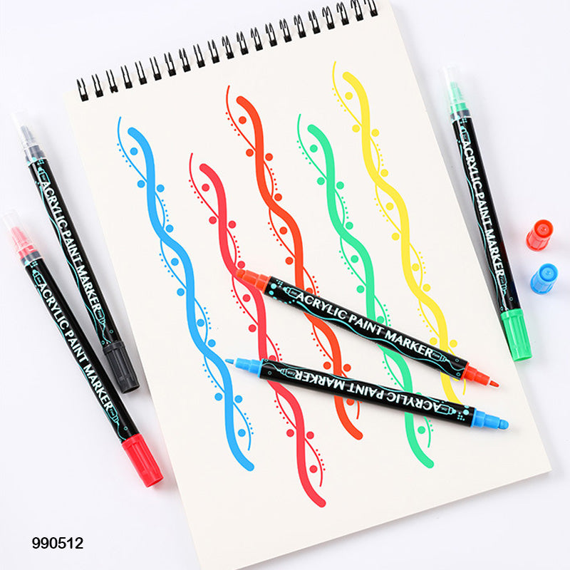 990512 ACRYLIC DUAL TIP MARKER 12 COLOR