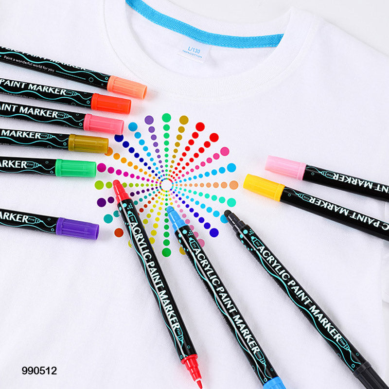 990512 ACRYLIC DUAL TIP MARKER 12 COLOR