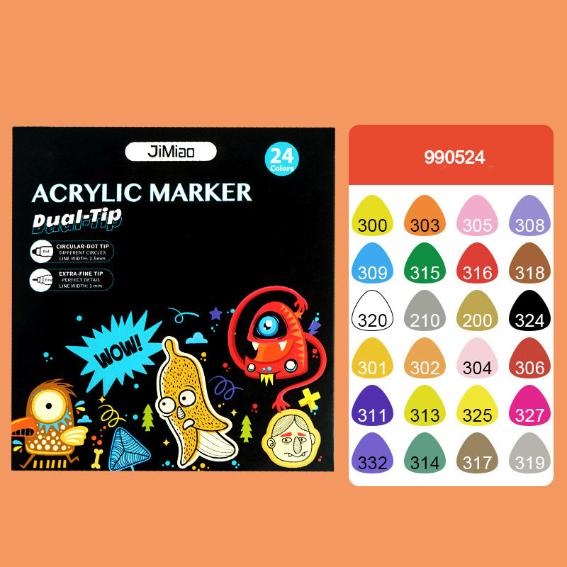 990524 ACRYLIC DUAL TIP MARKER 24 COLOR