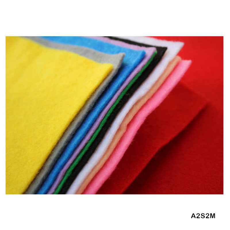 FELT SHEET A2 2MM SOFT MULTICOLORED (A2S2M) 10sheet
