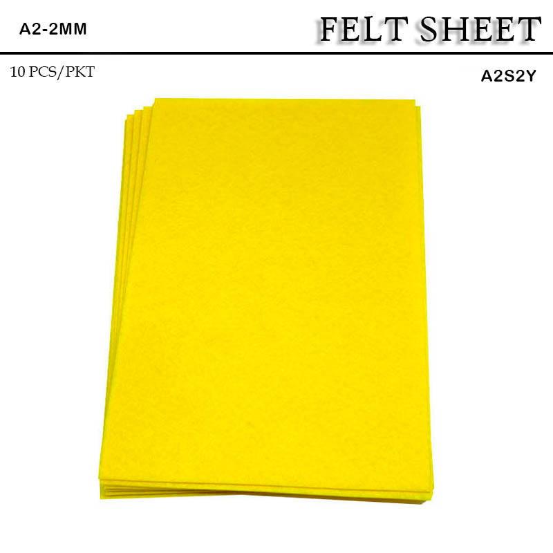FELT SHEET A2 2MM SOFT YELLOW (A2S2Y) 10sheet