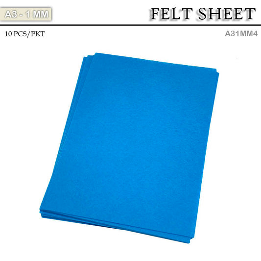 FELT SHEET A3 1MM LIGHT BLUE (A31MM4) 10sheet
