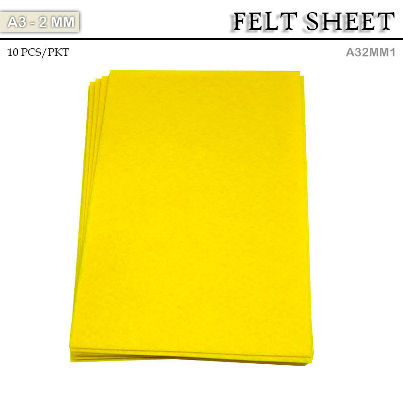 FELT SHEET A3 2MM HARD ORANGE (A32MM10) 10sheet