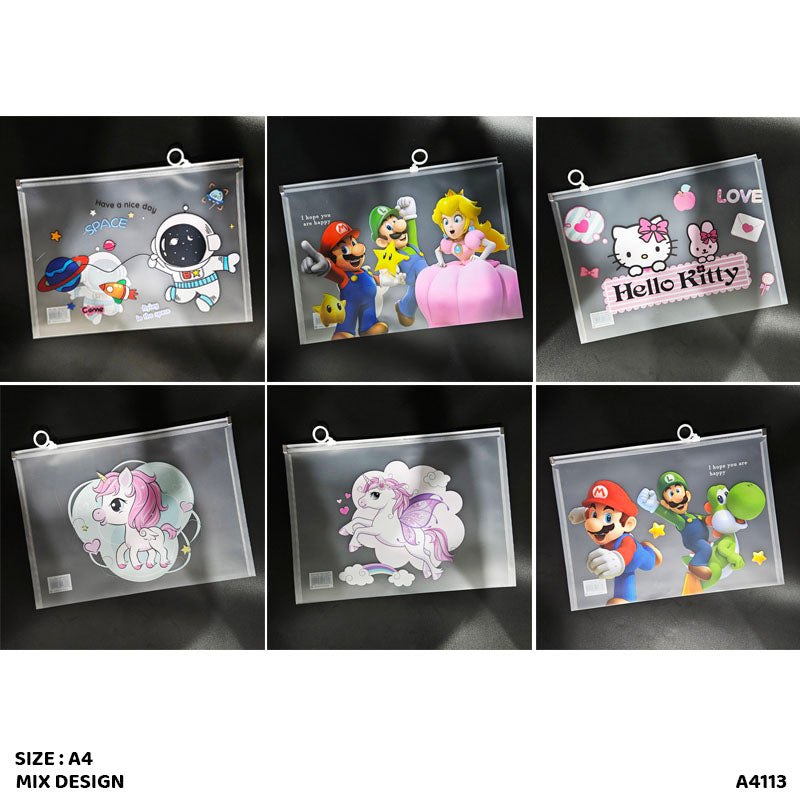 A4 CARTOON PLATIC ZIP BAG A4113
