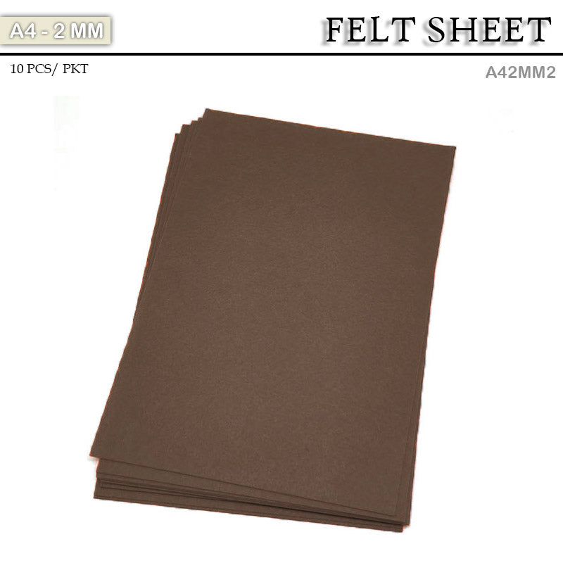 FELT SHEET A4 2MM BROWN 10sheet (A42MM2)