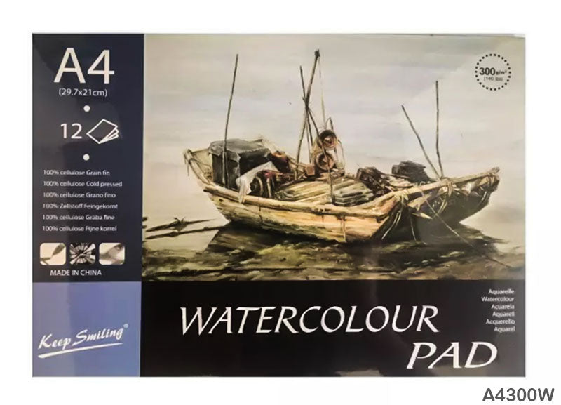 A4 WATER COLOR PAD 12 SHEETS (A4300W)