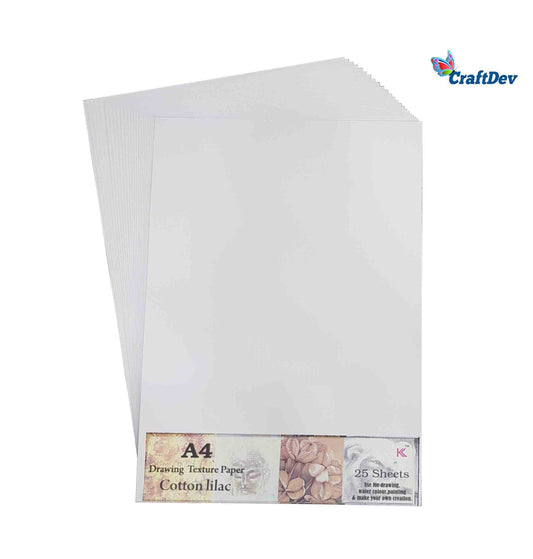 A4 DRAWING TEXTURE PAPER COTTON LILAC 25 SHEET (A4CL)