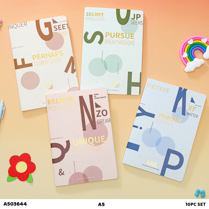 A503644 A5 PRINTED NOTEBOOK (SET OF 10 BOOK)