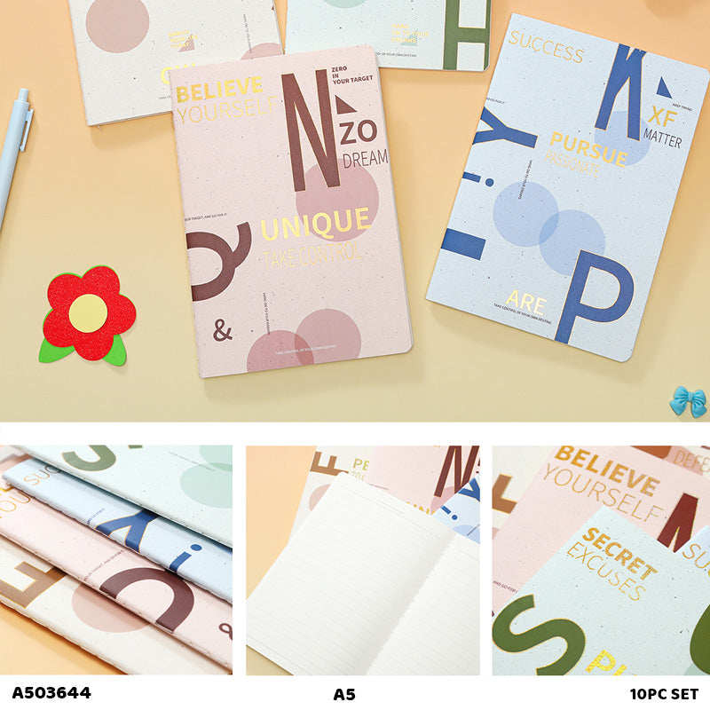 A503644 A5 PRINTED NOTEBOOK (SET OF 10 BOOK)