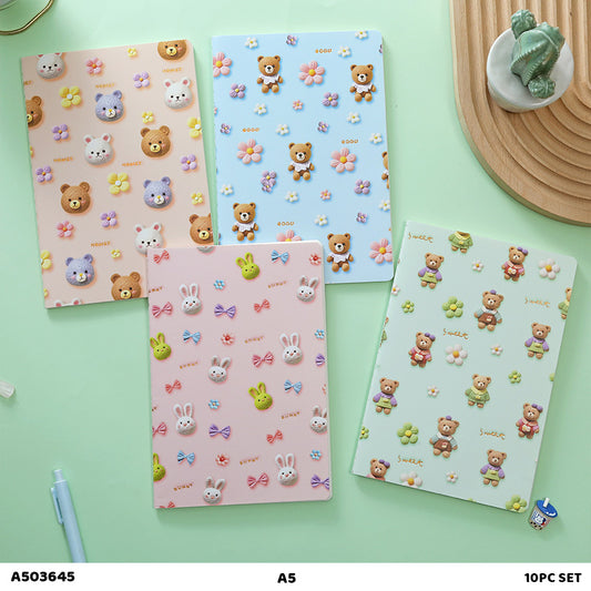 A503645 A5 PRINTED NOTEBOOK (SET OF 10 BOOK)