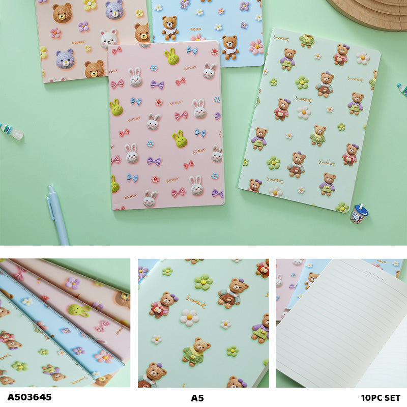 A503645 A5 PRINTED NOTEBOOK (SET OF 10 BOOK)