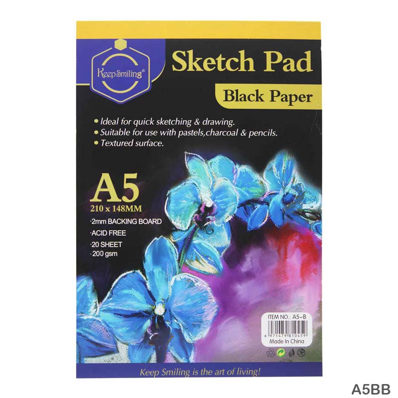 SKETCH PAD A5 BLACK 200GSM (A5BB)