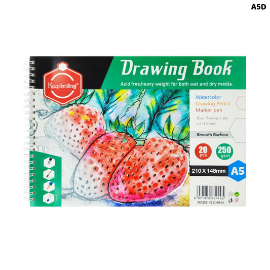 A5 DRAWING BOOK 210MM 20PAGE 250GSM SPIRAL (A5D)