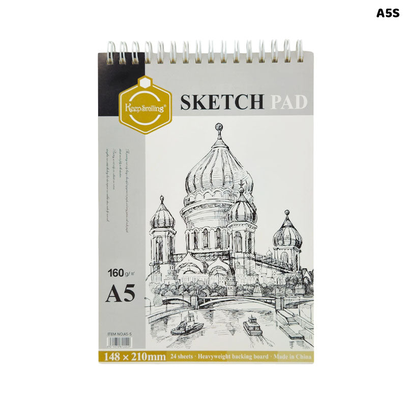 A5 SKETCH PAD 210x148MM 24PAGE 160GSM SPIRAL (A5S)