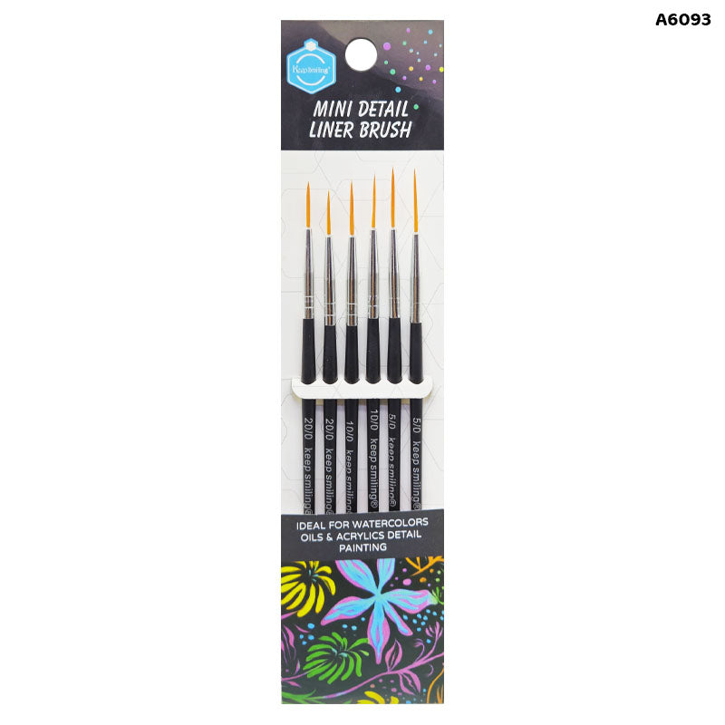 A6093 MINI DETAIL LINER BRUSH 6PC