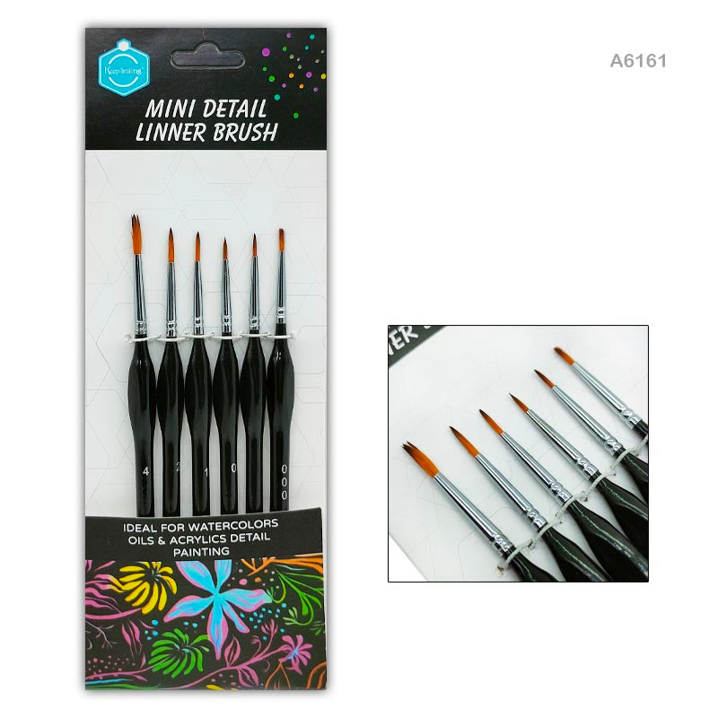 A6161 6PC PAINT BRUSH ULTRA THIN