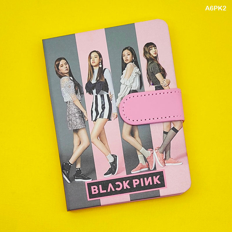 A6PK2 DAIRY PRINTED MAGNETIC BLACK PINK (14X10CM)