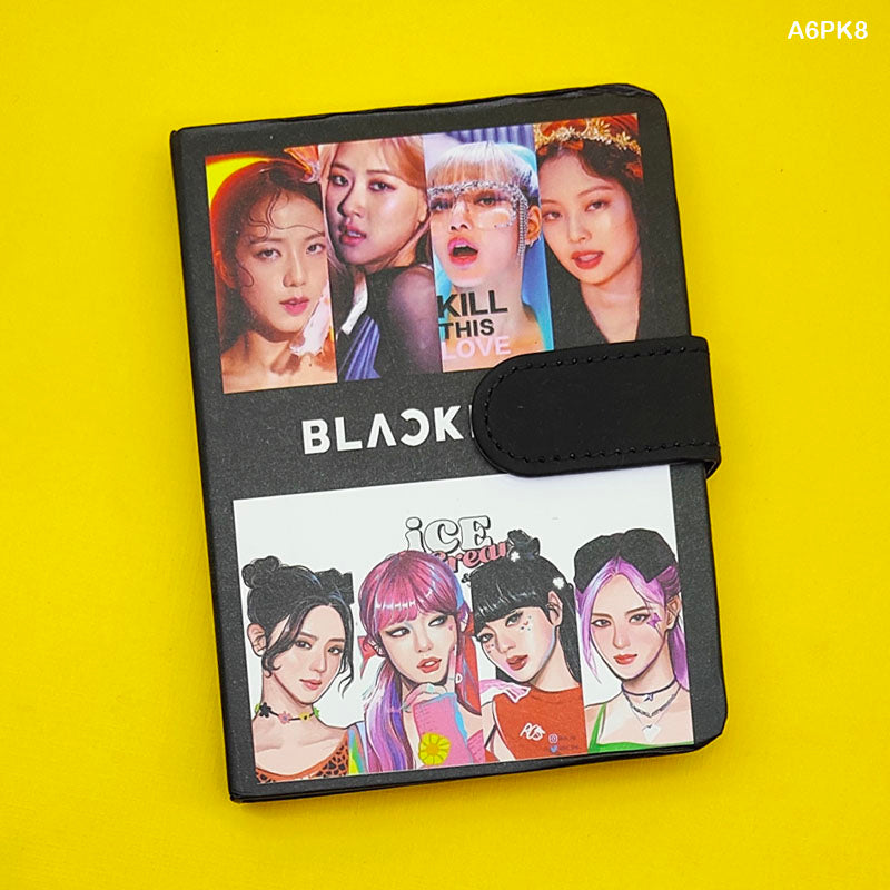 A6PK8 DAIRY PRINTED MAGNETIC BLACK PINK (14X10CM)