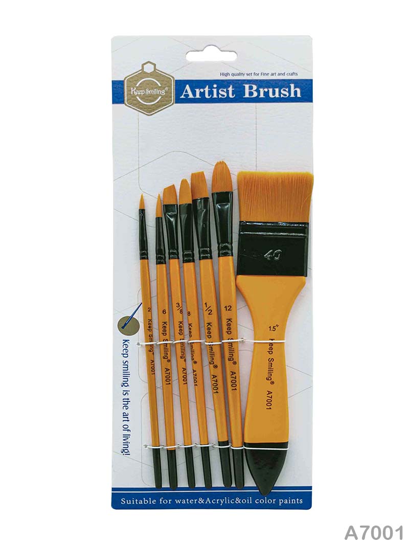 A7001 6+1 PAINT BRUSH ORANGE HANDLE