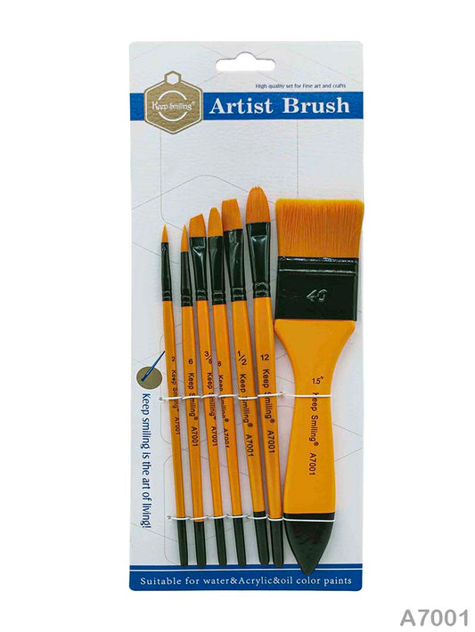 A7001 6+1 PAINT BRUSH ORANGE HANDLE