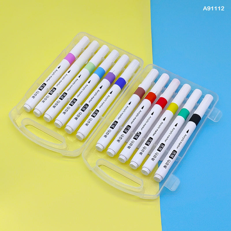 A91112 ACRYLIC MARKER 12 COLOR 2MM