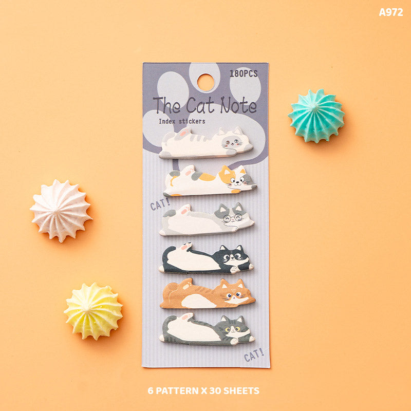 A972 CUTE CAT STICKY NOTE 10*44MM 180PC