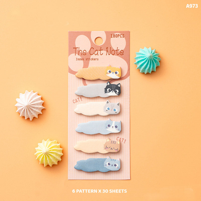A973 CUTE CAT STICKY NOTE 10*44MM 180PC