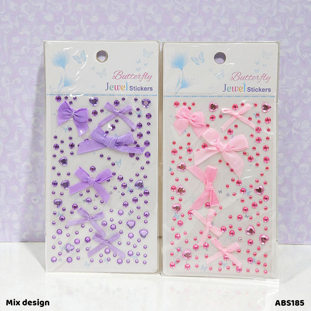 ABS185 STONE BUTTERFLY AND LACE STICKER