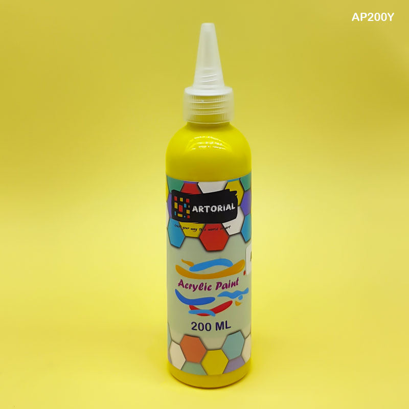 AP200Y 200ML YELLOW ACRYLIC PAINT