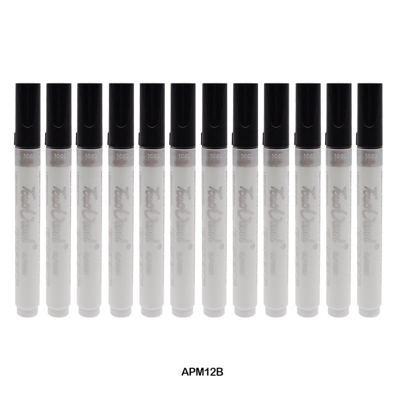 APM12B ACRYLIC PAINT MARKER 12PC BLACK COLOR TOUCH COOL