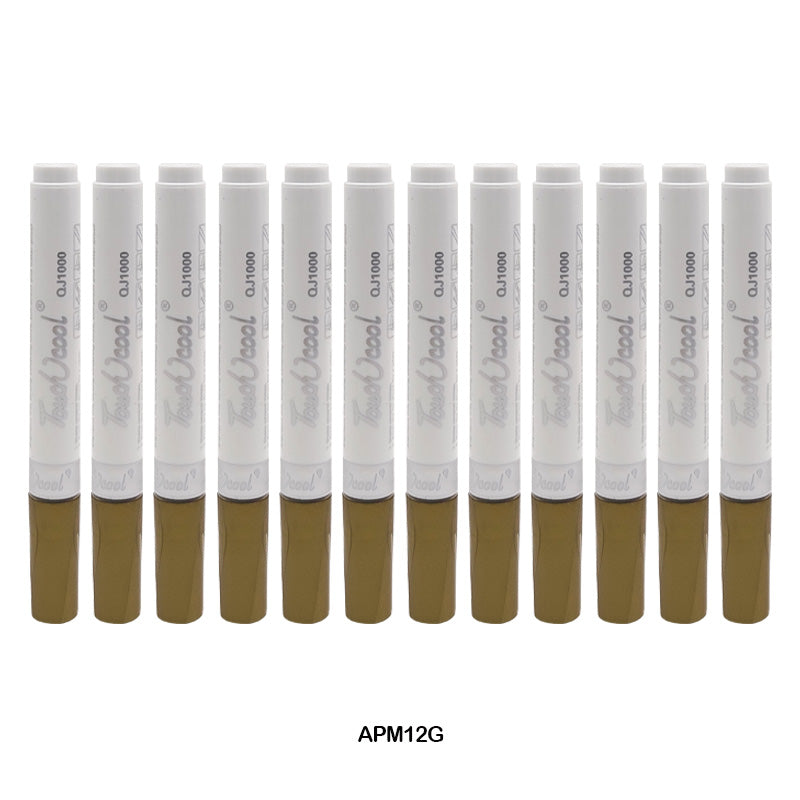 APM12G ACRYLIC PAINT MARKER 12PC GOLD COLOR TOUCH COOL