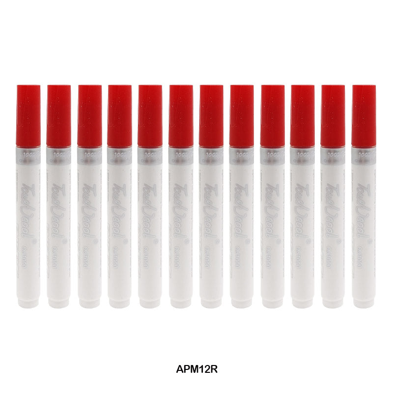 APM12R ACRYLIC PAINT MARKER 12PC RED COLOR TOUCH COOL