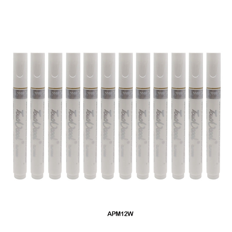 APM12W ACRYLIC PAINT MARKER 12PC WHITE COLOR TOUCH COOL