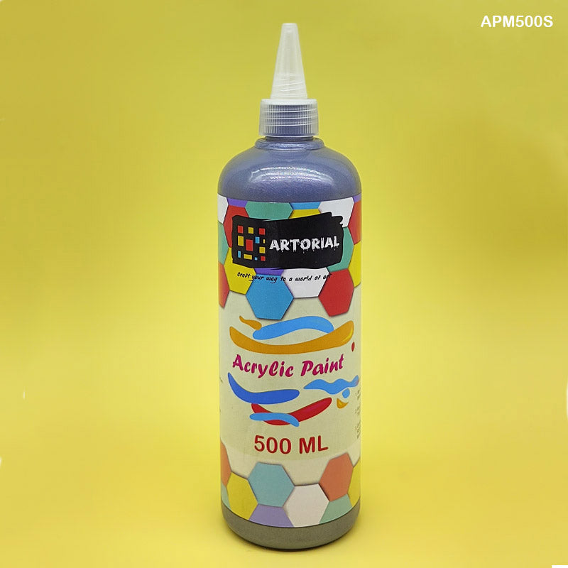 APM500S 500ML METALIC SILVER ACRYLIC PAINT