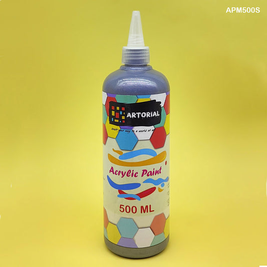 APM500S 500ML METALIC SILVER ACRYLIC PAINT