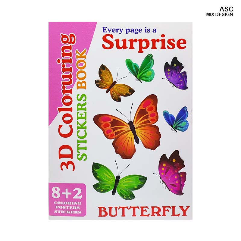 ASC 3D COLOURING STICKER BOOK 10 SHEET CARTOON