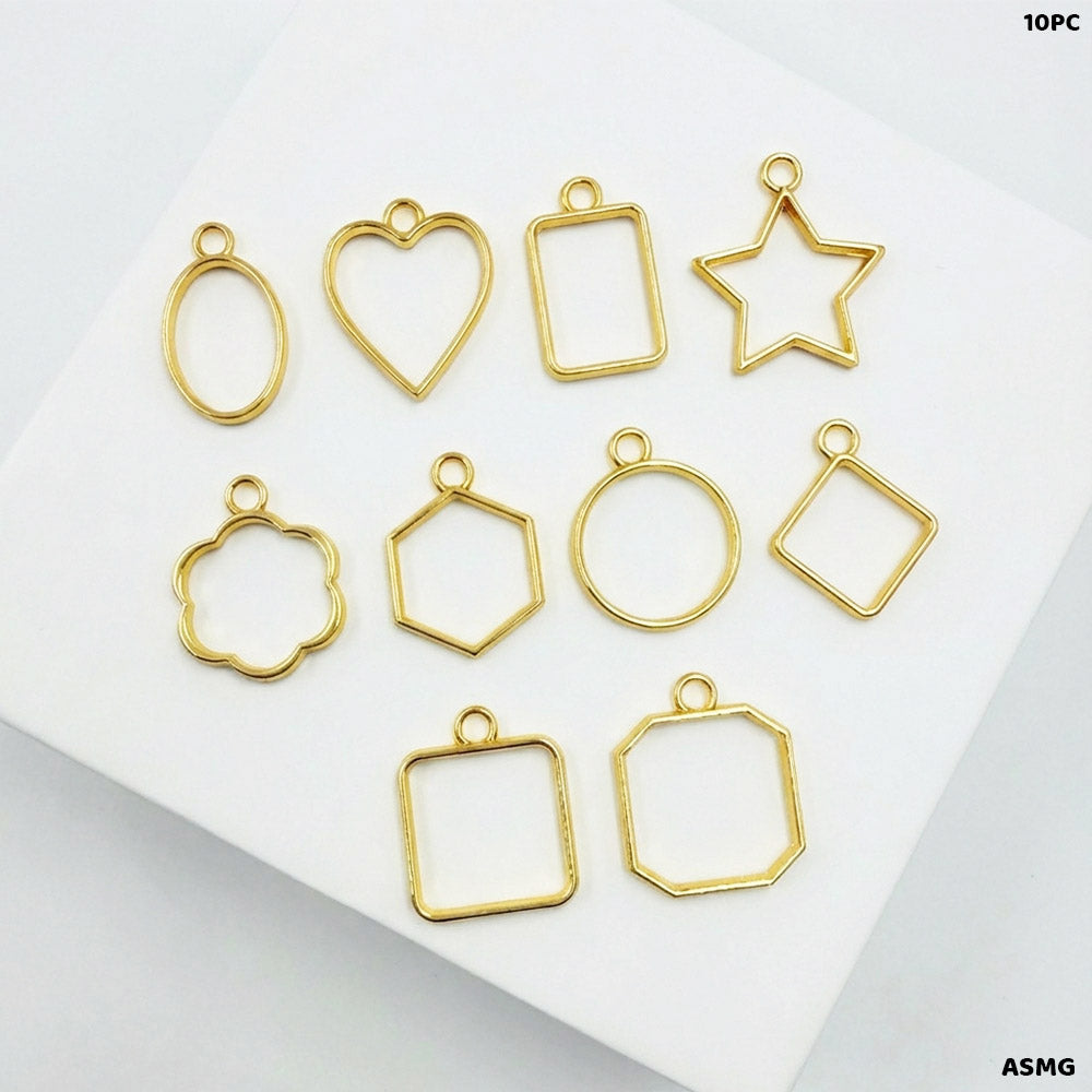 BEZELS MIX SHAPE SET 10PC GOLD (ASMG)