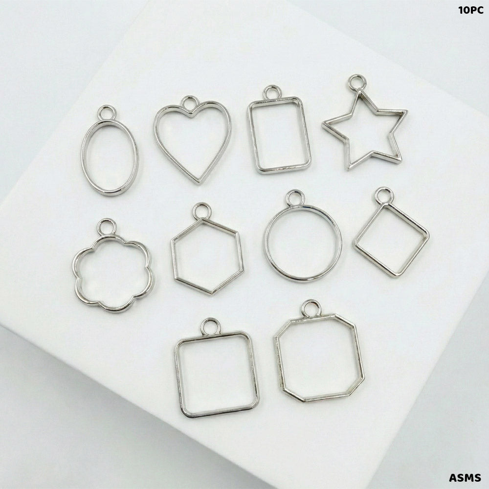 BEZELS MIX SHAPE SET 10PC SILVER (ASMS)
