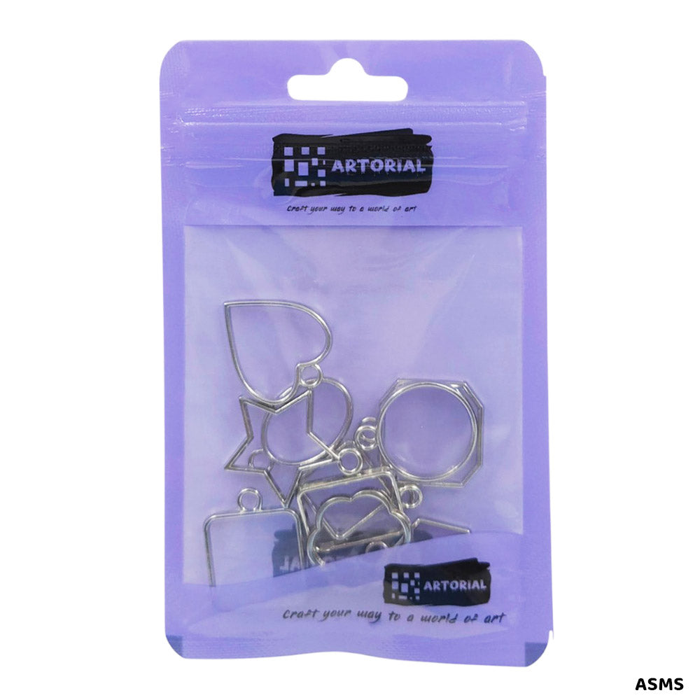 BEZELS MIX SHAPE SET 10PC SILVER (ASMS)