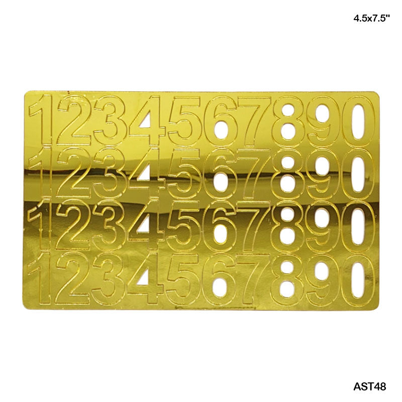 AST48 GOLD NUMBER STENCIL ACRYLIC 4.5x7.5"