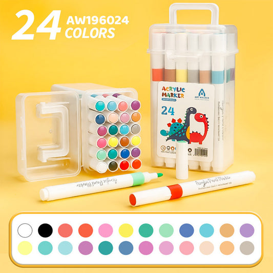 AW196024 24 COLOR ACRYLIC MARKER WATER BASED