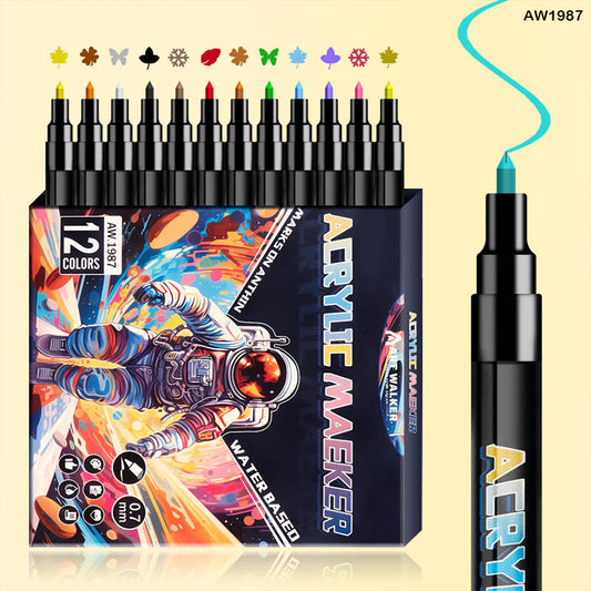 AW1987 ACRYLIC MARKER 0.7MM 12PC