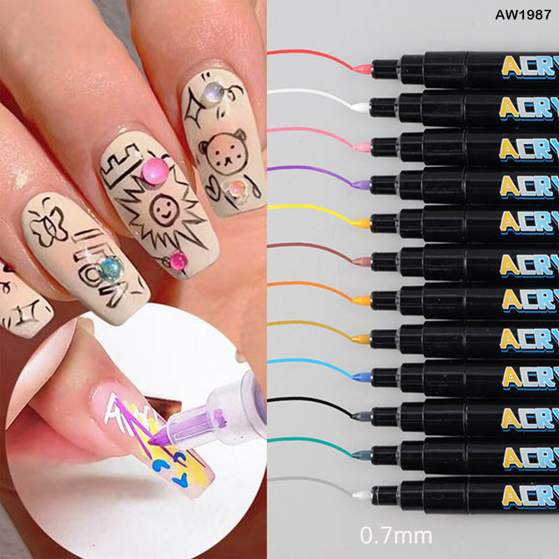 AW1987 ACRYLIC MARKER 0.7MM 12PC