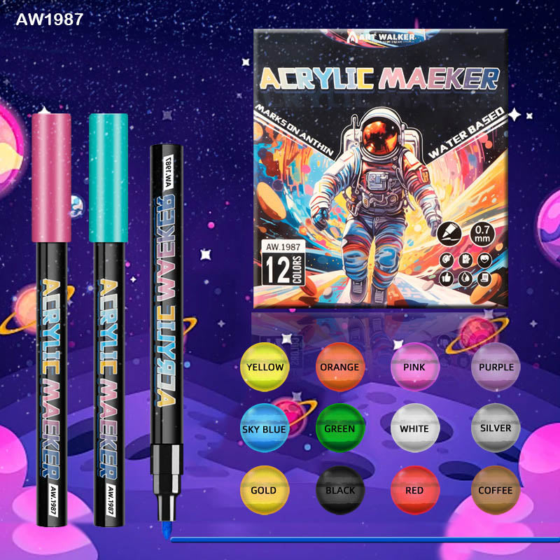 AW1987 ACRYLIC MARKER 0.7MM 12PC