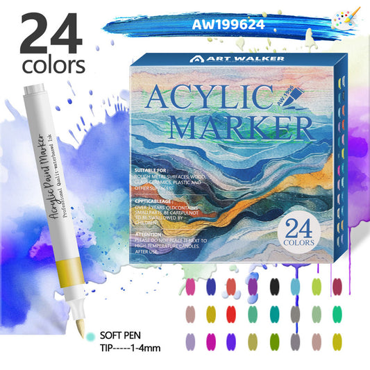 AW199624 24 COLOR ACRYLIC PAINT MARKER