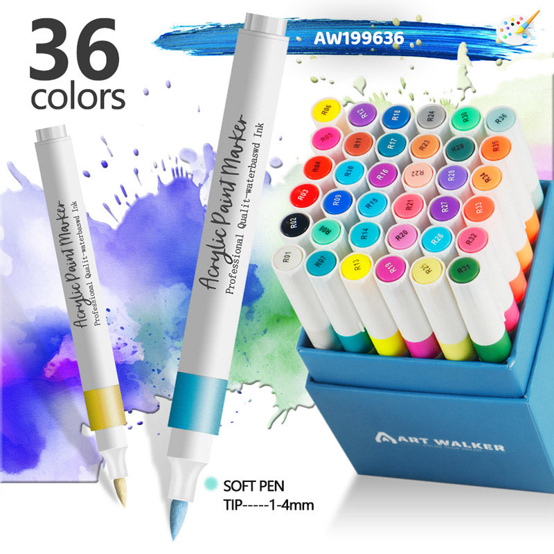 AW199636 36 COLOR ACRYLIC PAINT MARKER