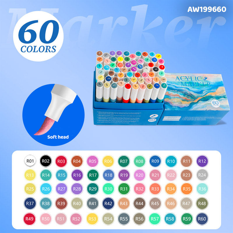 AW199660 60 COLOR ACRYLIC PAINT MARKER