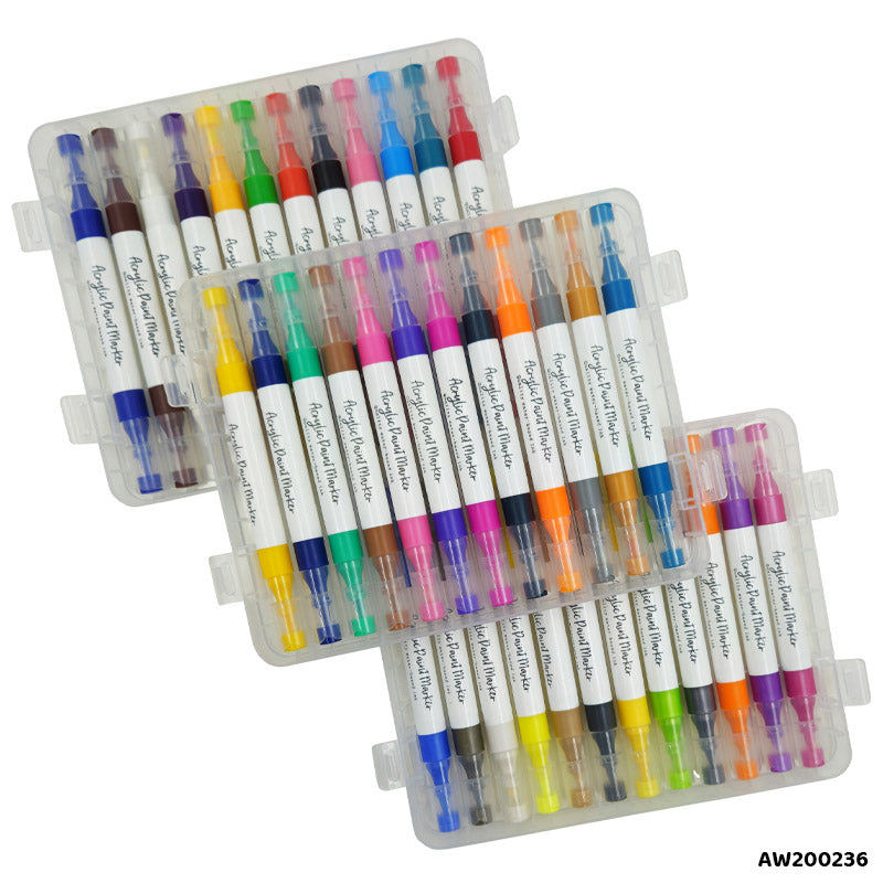 AW200236 36 COLOR ACRYLIC PAINT MARKER DOUBLE HEAD