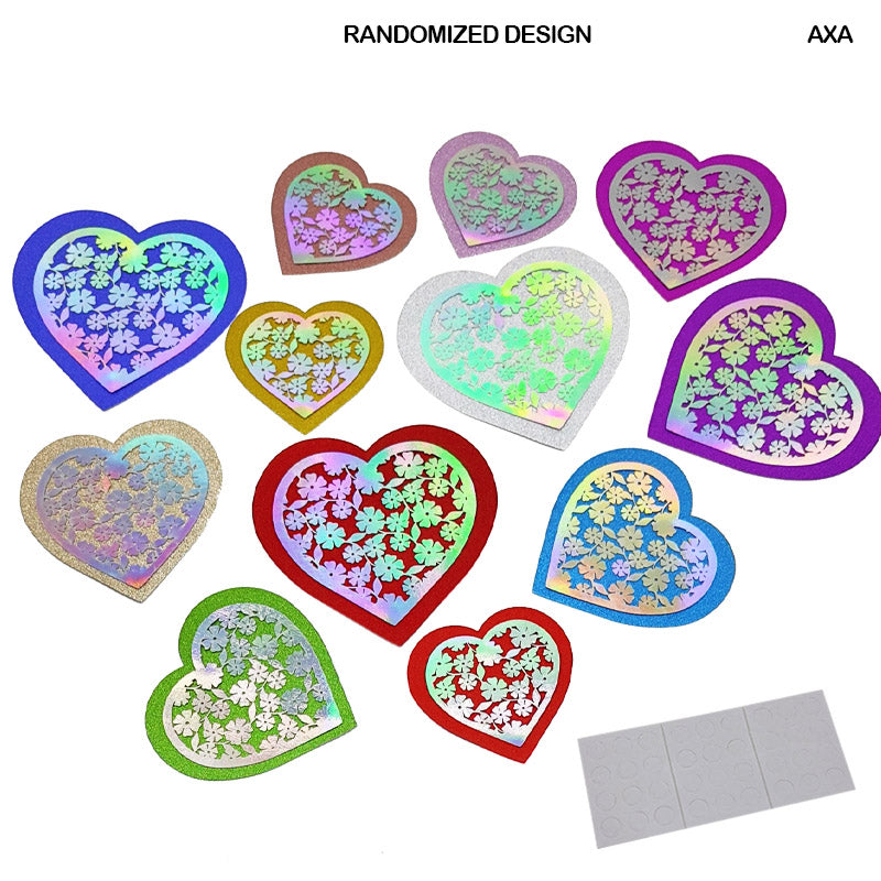 AXA 3D HEART DECORATION GLITTER STICKER 12 HEART